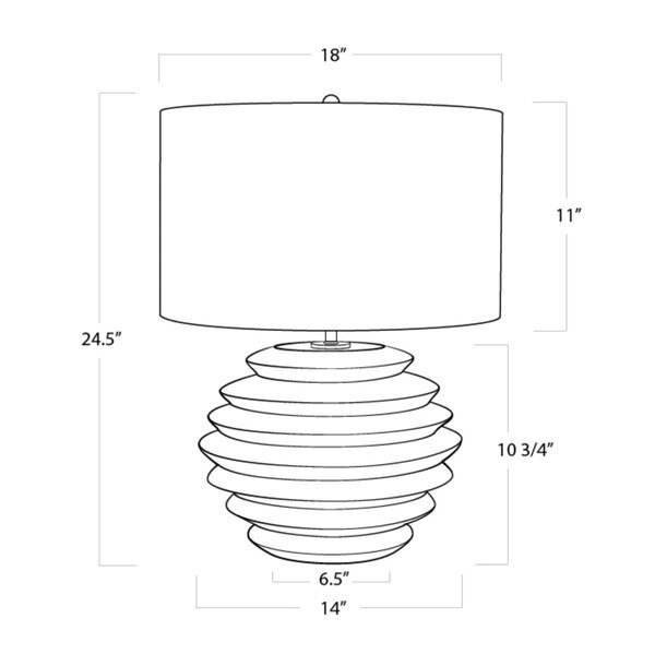 Canyon Ceramic Table Lamp Line Drawing